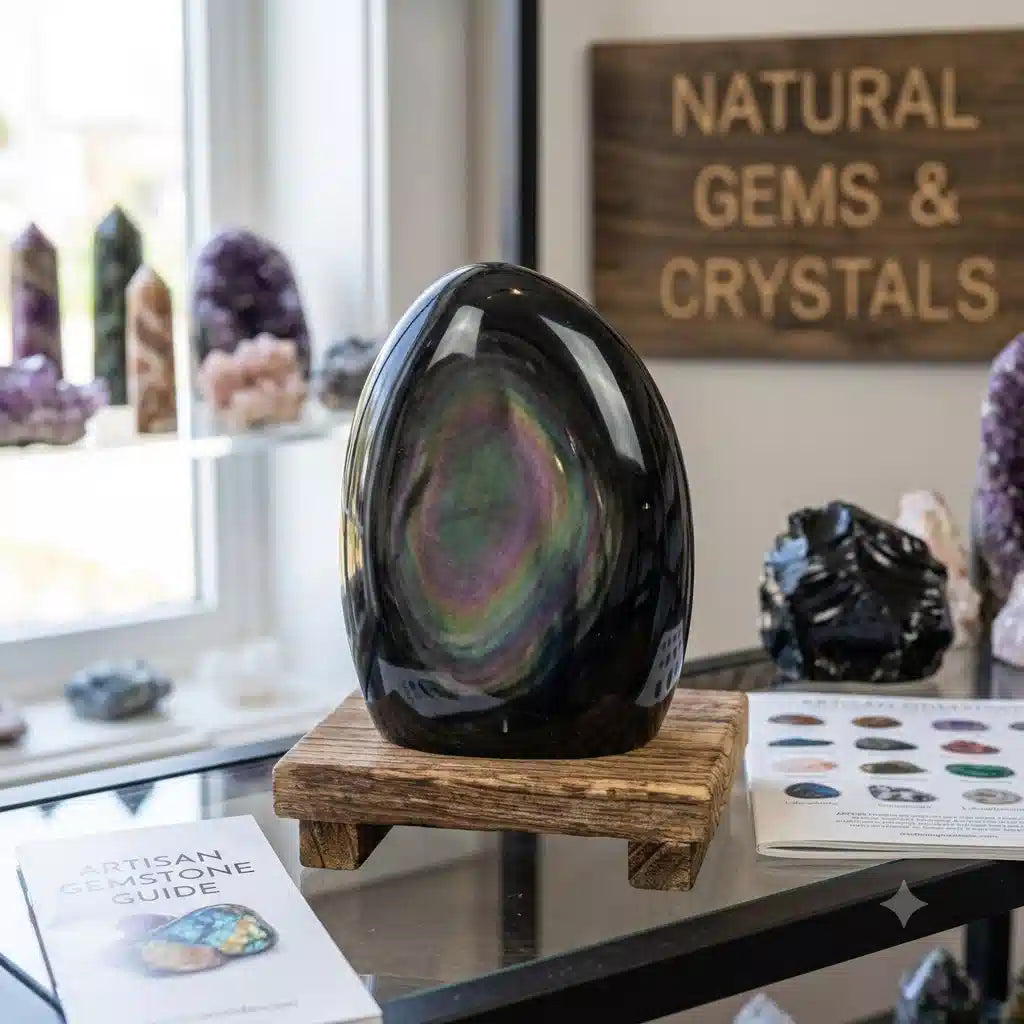 Raw Black Obsidian Specimen – Volcanic Glass Shield of Protection
